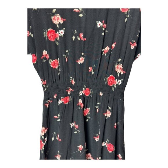 FRNCH Paris Dress Women Small Black Red Floral Print Fit And Flare Mini Boho - Picture 8 of 11